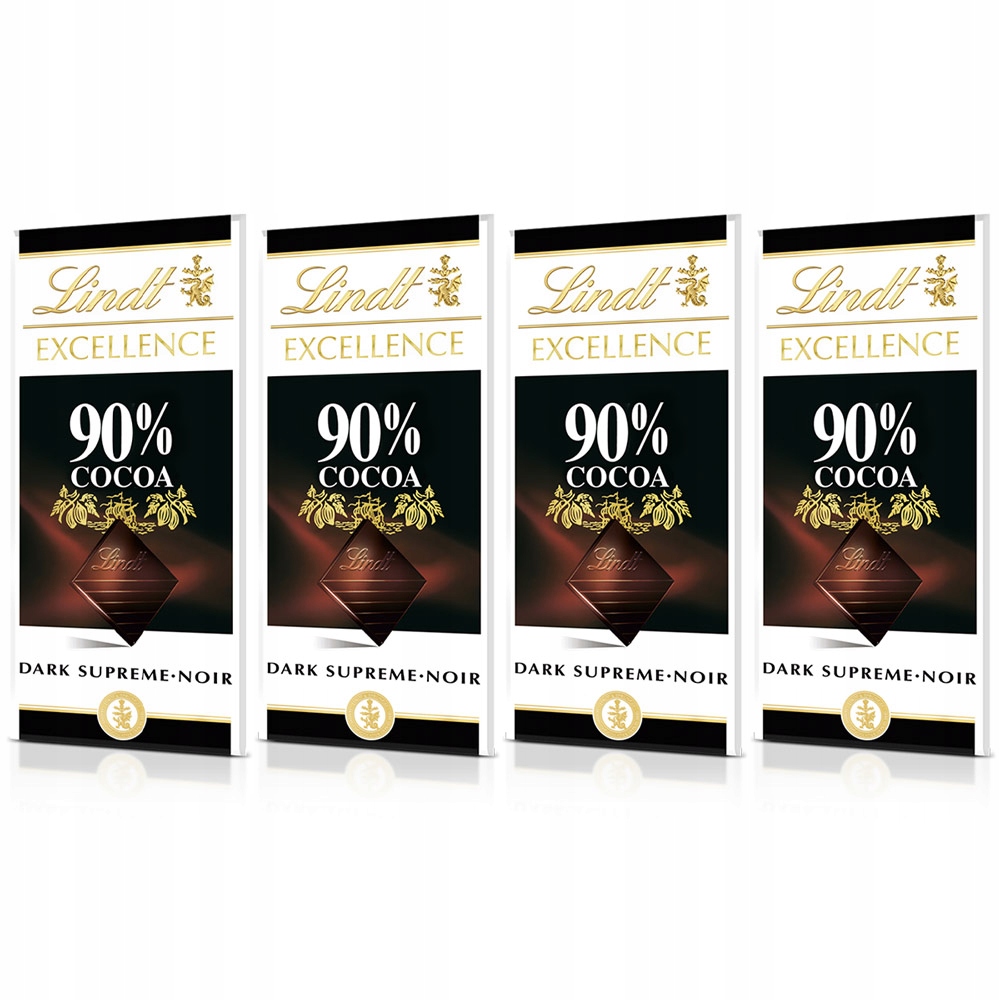 Zestaw czekolad gorzkich Lindt Excellence 90% kakao 4x100g