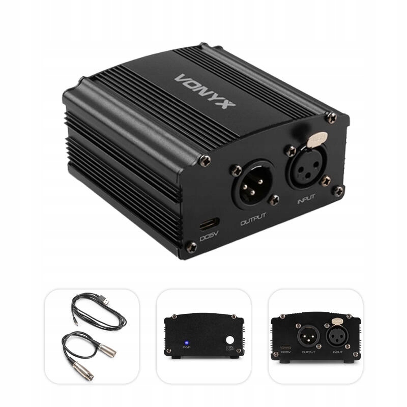 Zasilacz phantom 48V Usb-c do mikrofonów Xlr