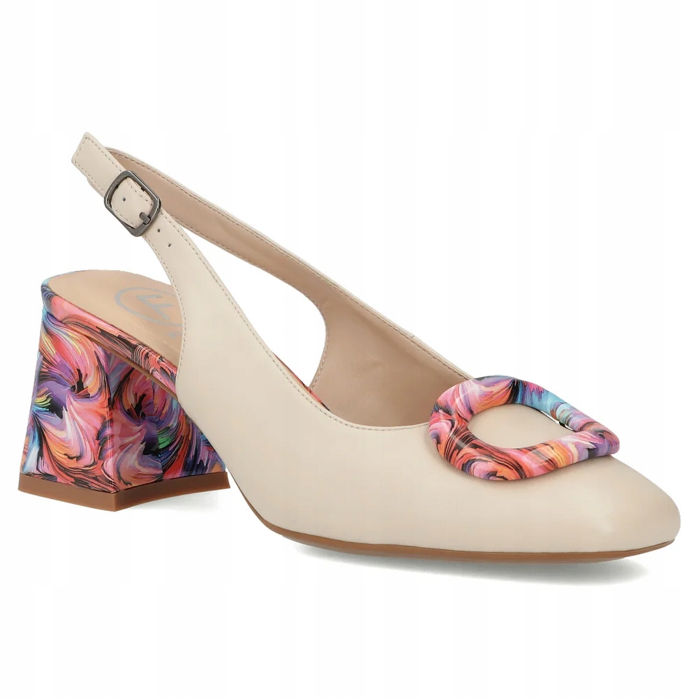 Buty damskie skórzane czółenka na niskim obcasie Filippo r.37