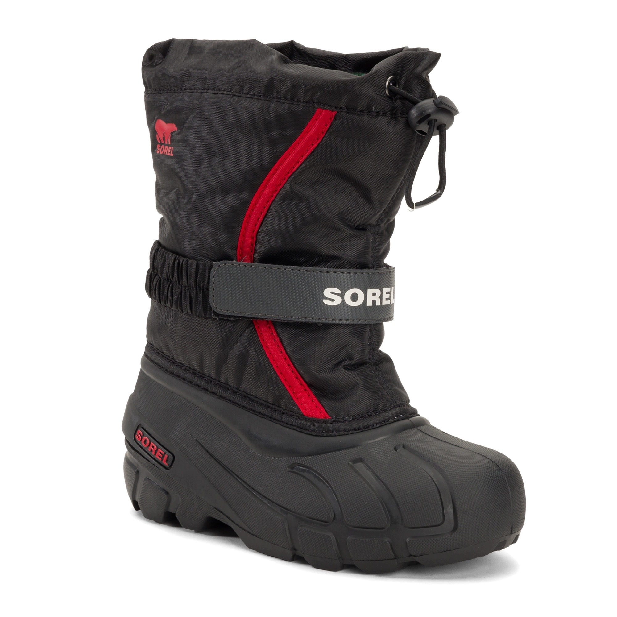 Dětské sněhule Sorel Flurry Dtv black/bright red