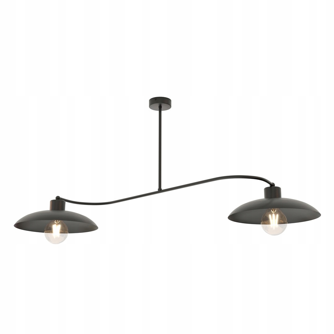 Dvojitá industriálna stropná lampa čierna do jedálne a obývačky 100 cm Emibig