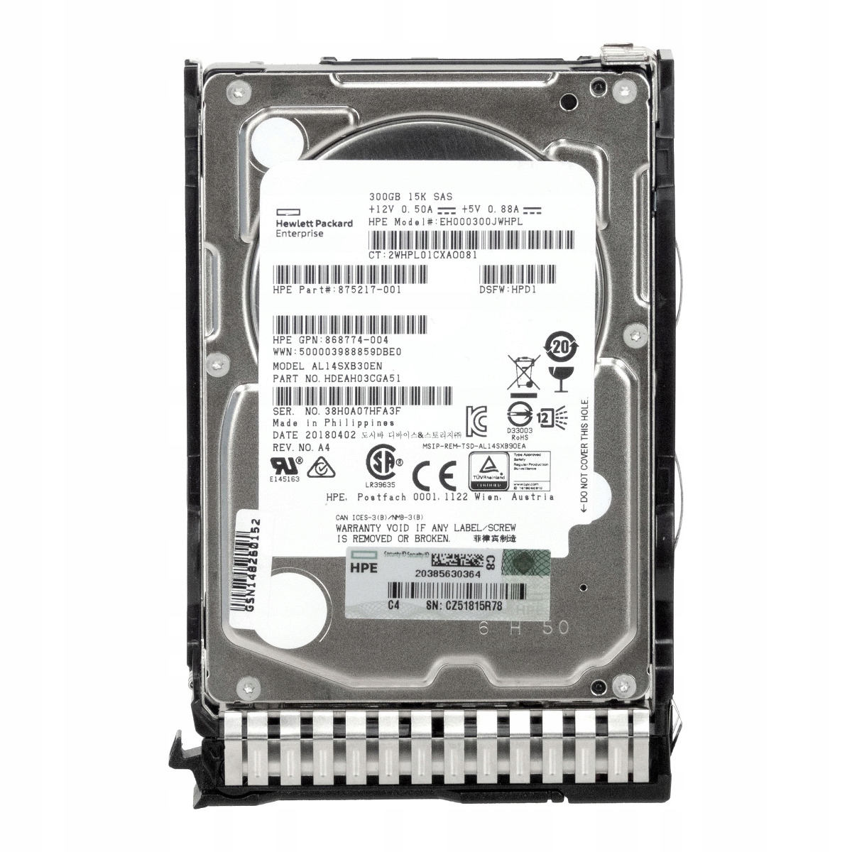 Hp 875217-001 870792-001 300GB 15K 128MB SAS-3 2.5'' EH000300JWHPL