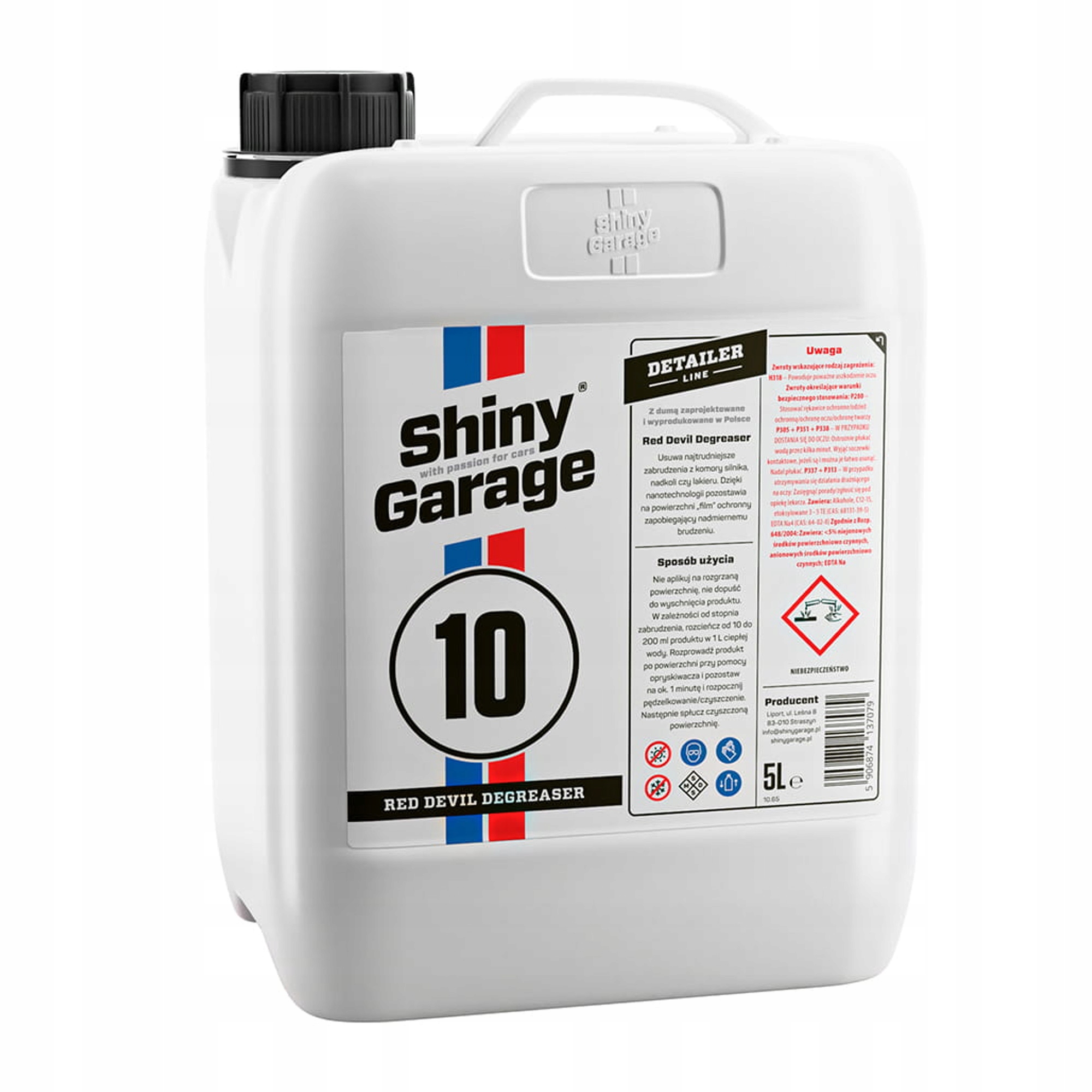 SHINY GARAGE RED DEVIL DEGREASER 5L DO CZYSZCZENIA KOMORY SILNIKA