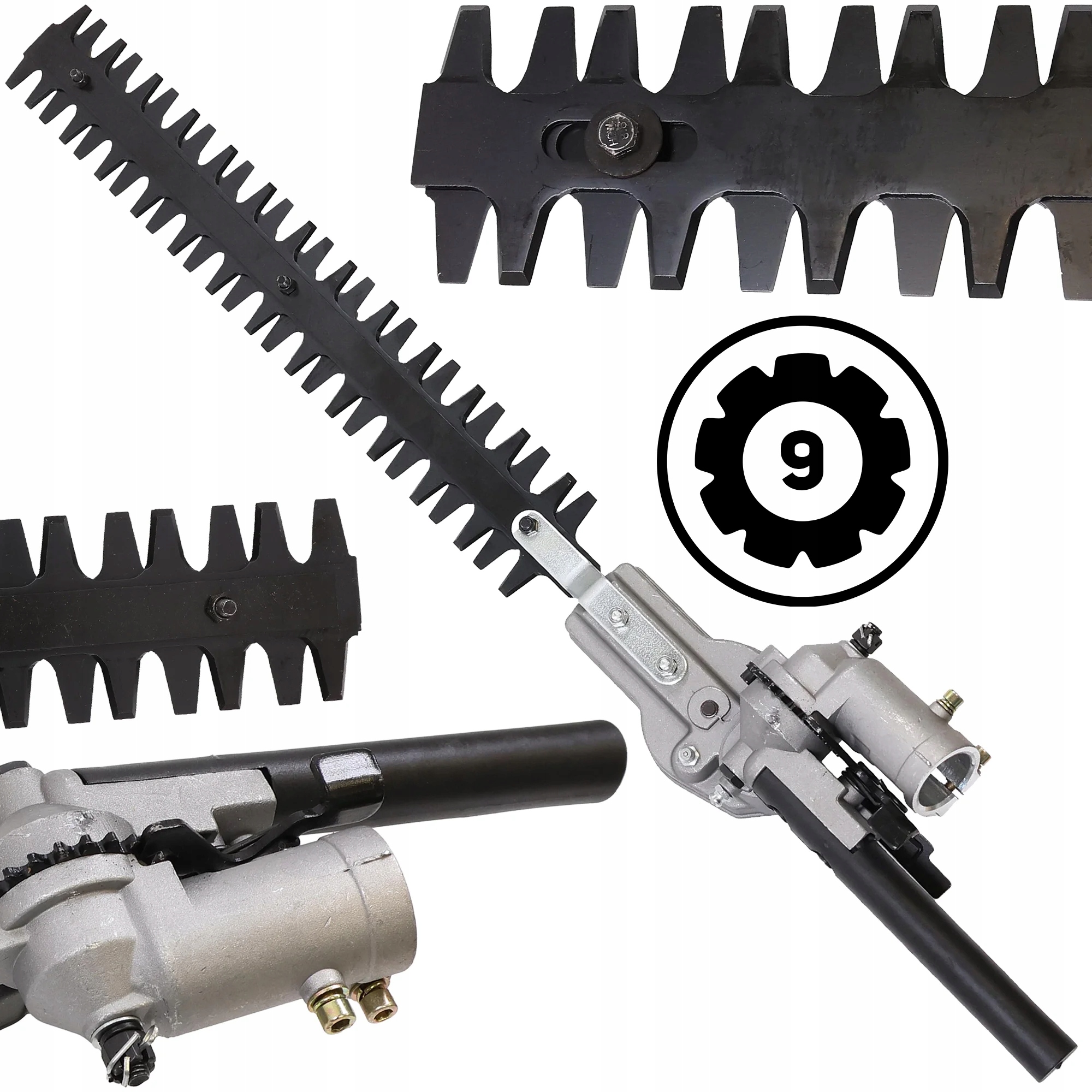 Głowica przystawka do kosy nożyce do żywopłotu 26mm 9 frezów Adapter