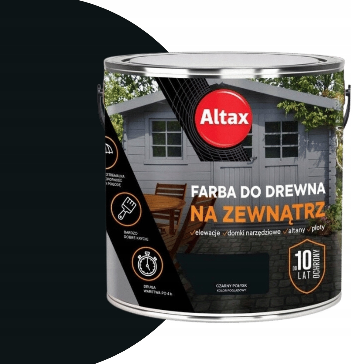 Altax Barva na dřevo Renovační 2,5L Černý Lesk