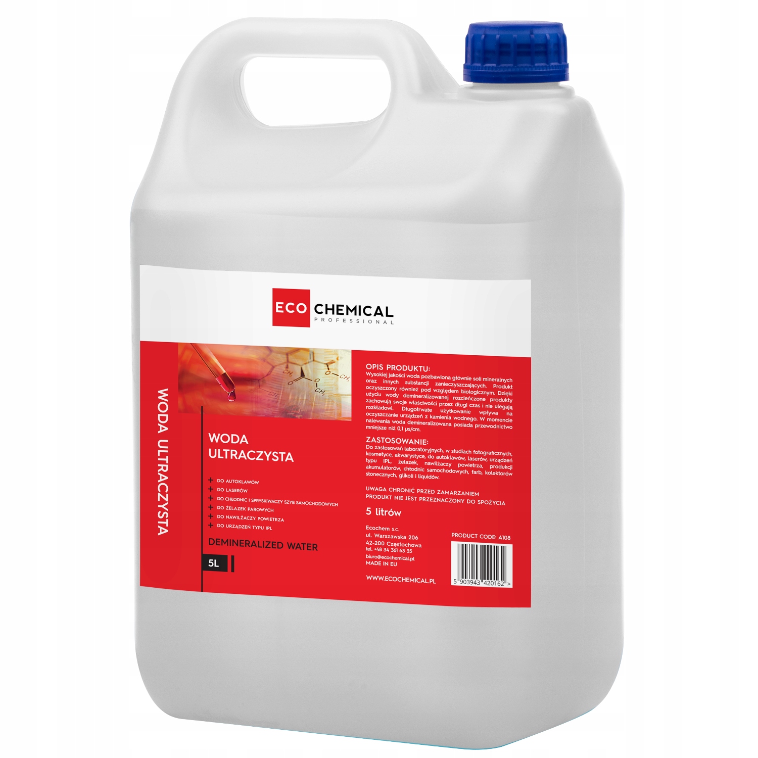 

Woda Demineralizowana 4x5l Ultraczysta Badania