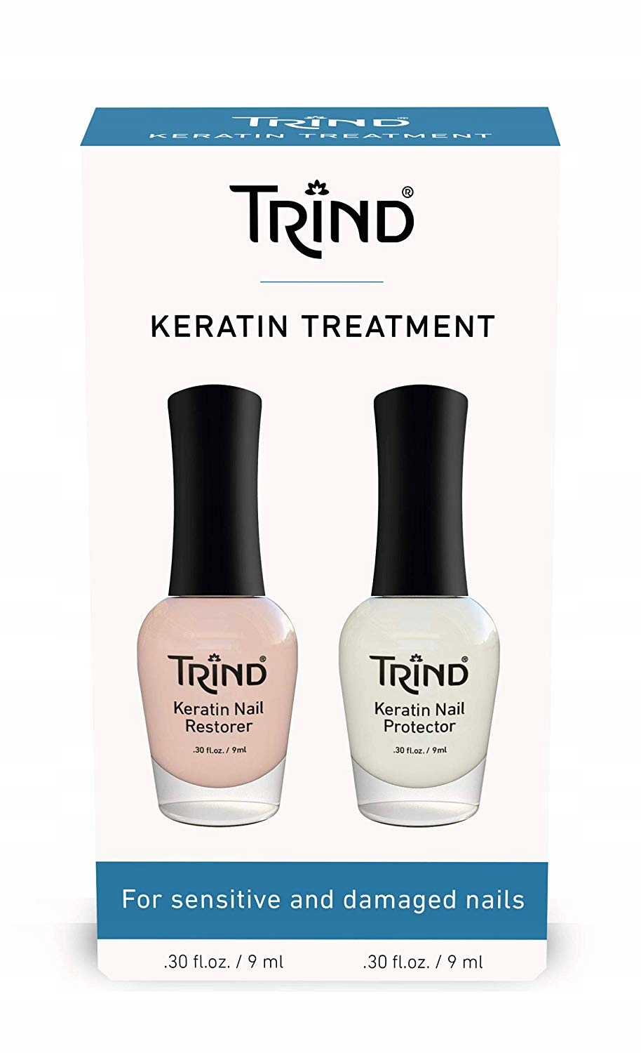 Trind Keratin Set pro regeneraci tenkých nehtů po hybridu 2x9 ml