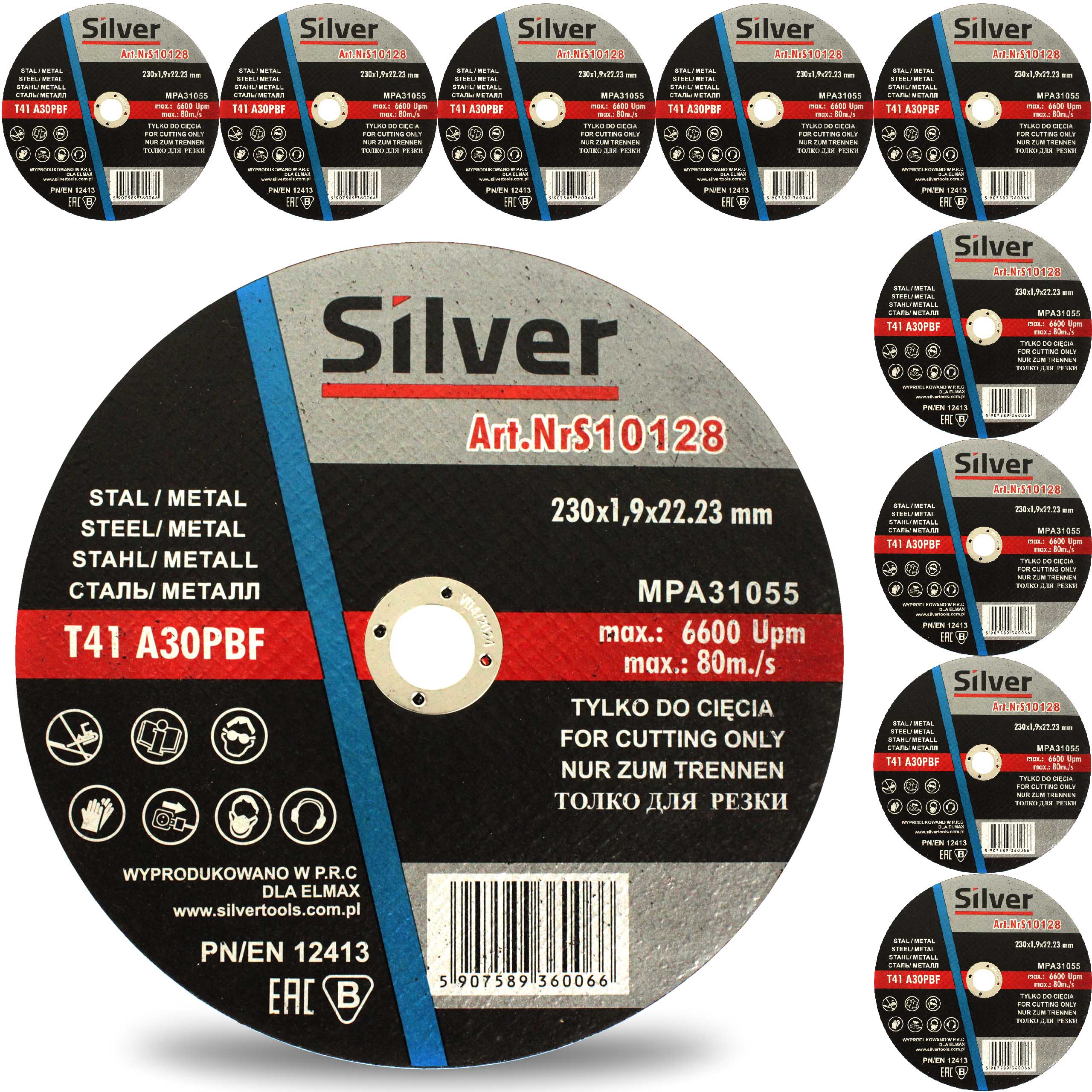 

Tarcza Do Cięcia Metalu Stali 230 x 1,9 Silver 10x