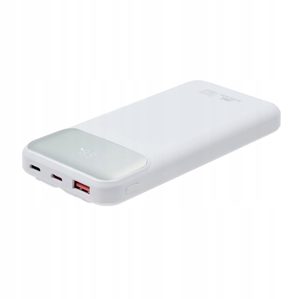 Riva Power VA2211 powerbanka 10000mAh Qc/pd, 3 integrované kabely, bílá