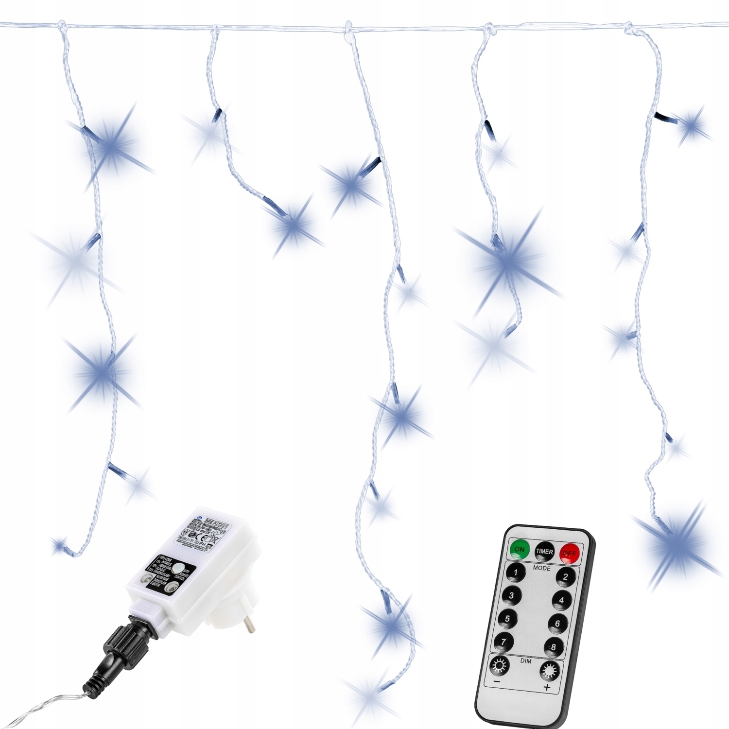 

Zwisające Lampki Sople Kurtyna 600LED Na Ogród Dom