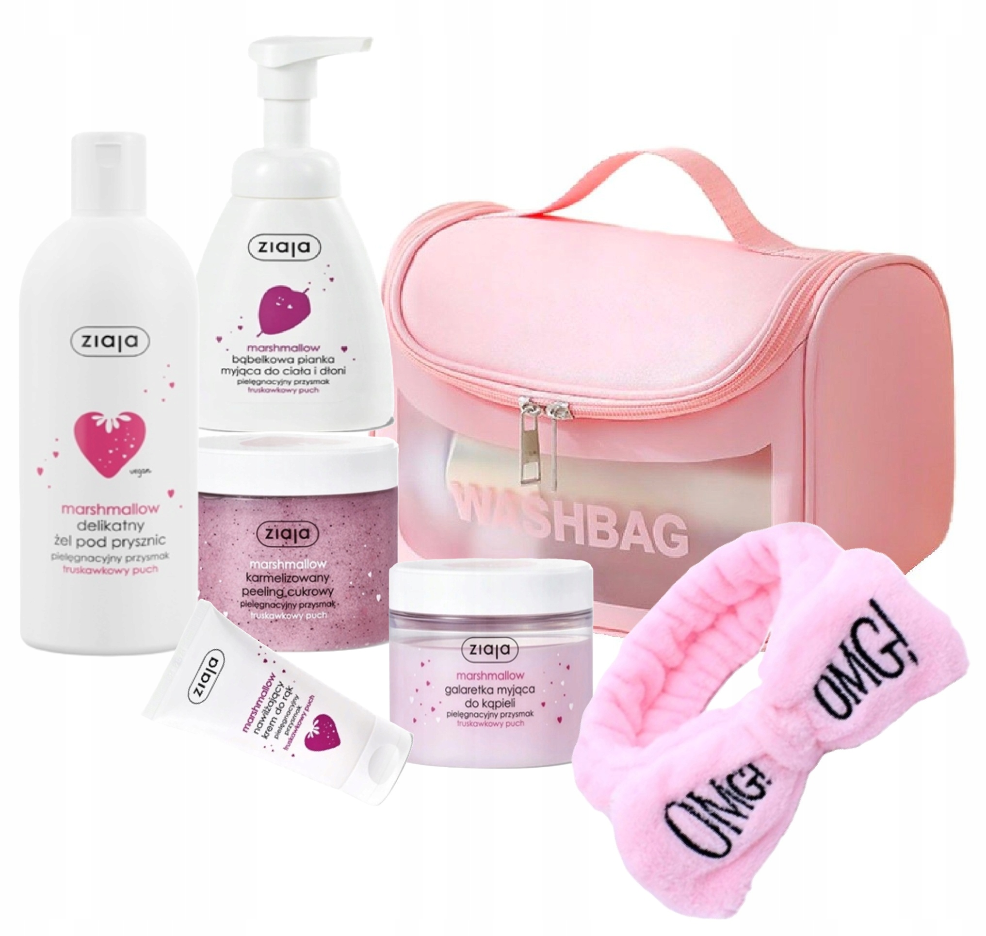 Truskawka Zestaw Kosmetyków Marshmallow Kosmetyczka