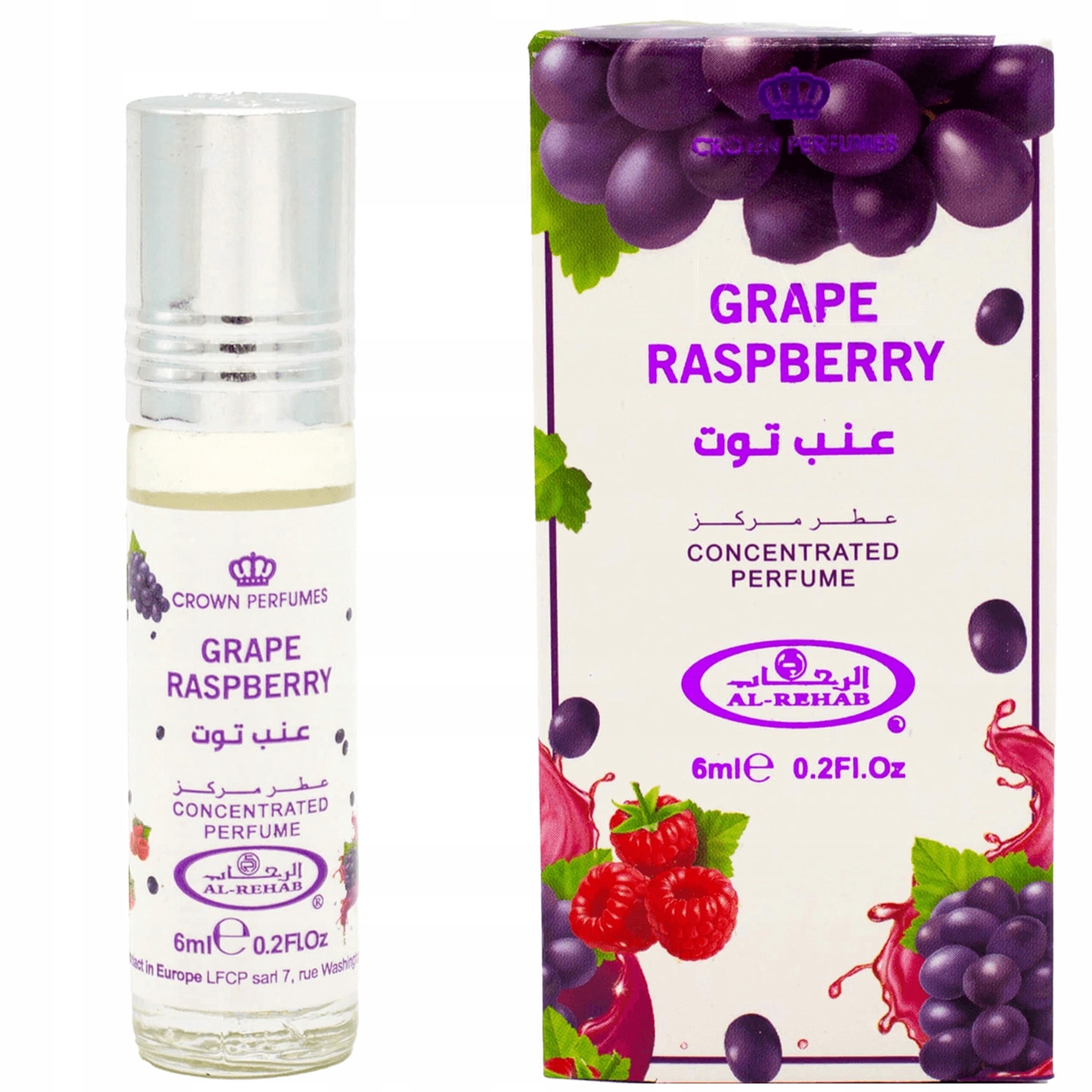 PERFUMY DAMSKIE AL-REHAB GRAPE RASPBERRY WINOGRONA OWOCOWE KWIATOWE OLEJEK