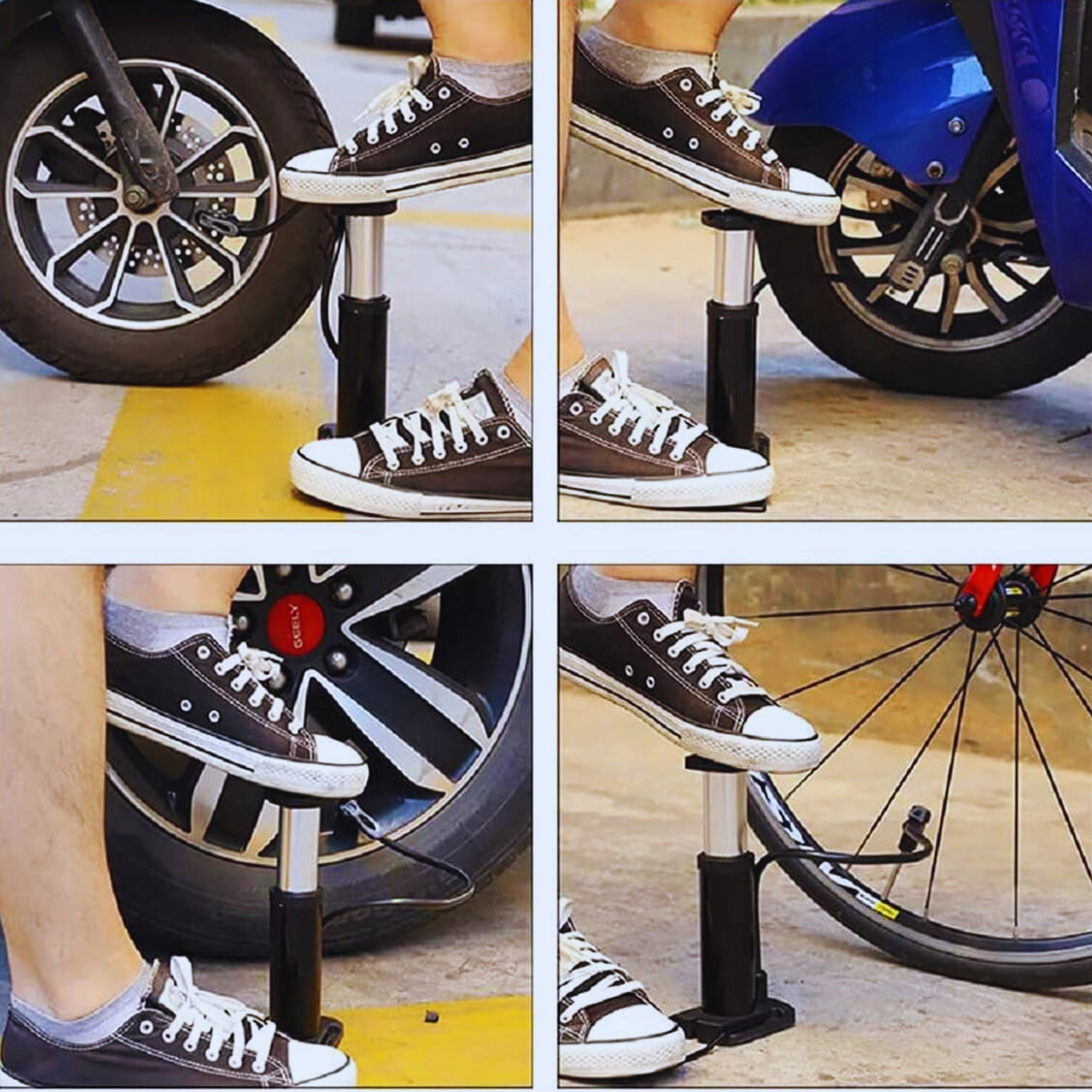 POMPKA ROWEROWA DO PIŁEK BASENU ROWERU MATERACA Z WĘŻYKIEM RĘCZNA +KOŃCÓWKI Materiał dominujący aluminium