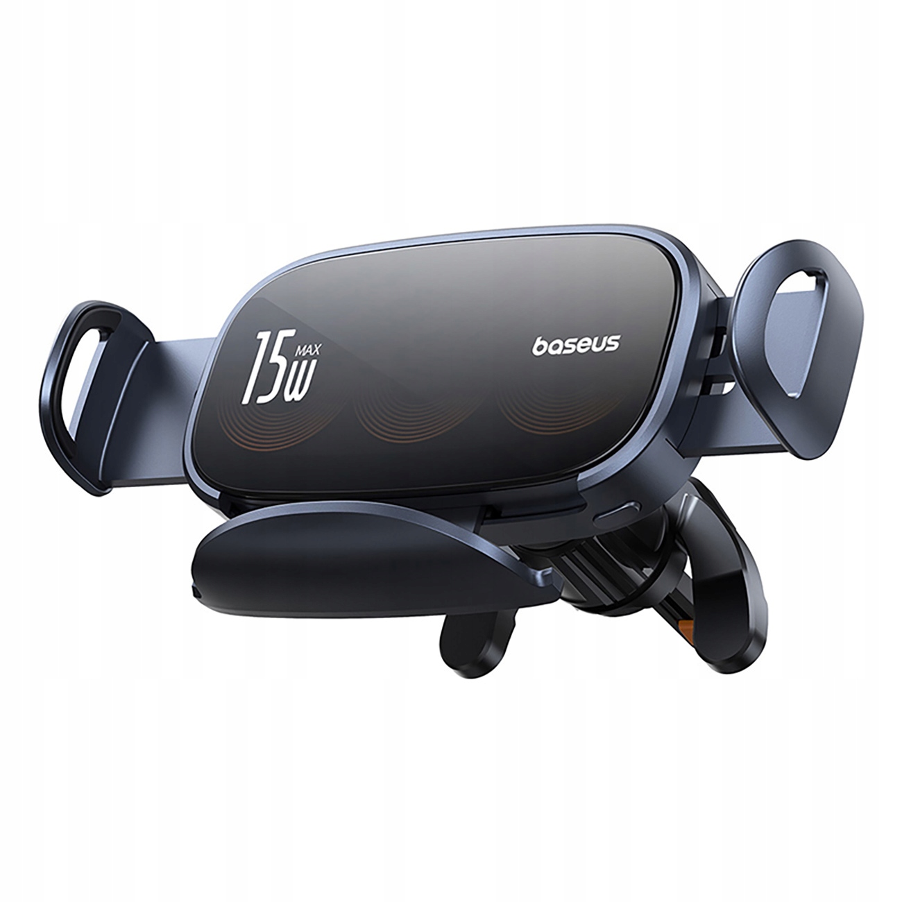 Držák na mřížku do auta s indukční nabíječkou a trojitou cívkou černý