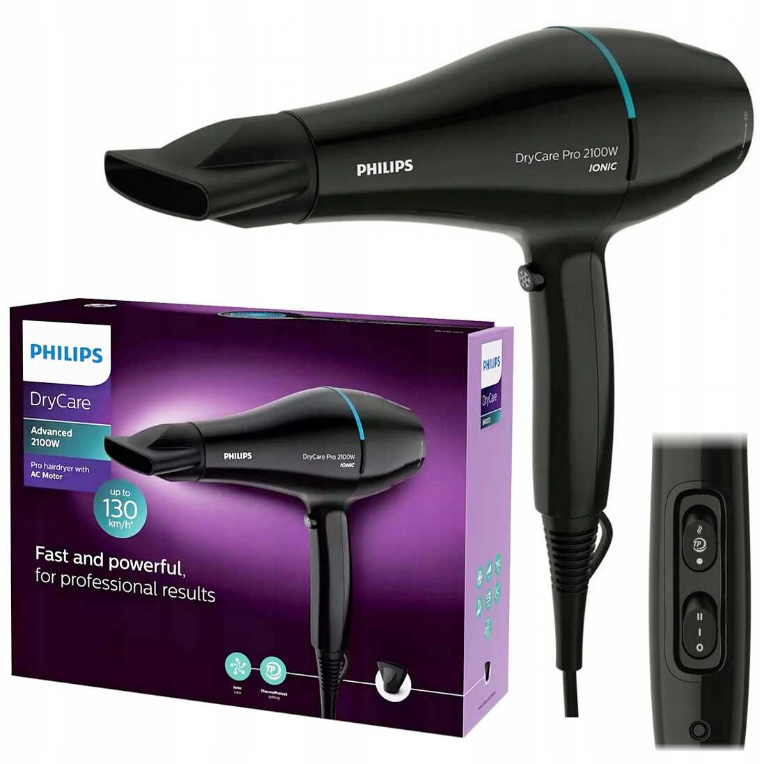 Suszarka do włosów PHILIPS BHD272/00 silnik AC