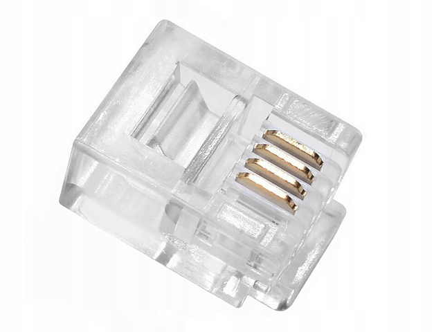 

Wtyk RJ11/6P4C na kab płaski linka AWG24-27 100szt