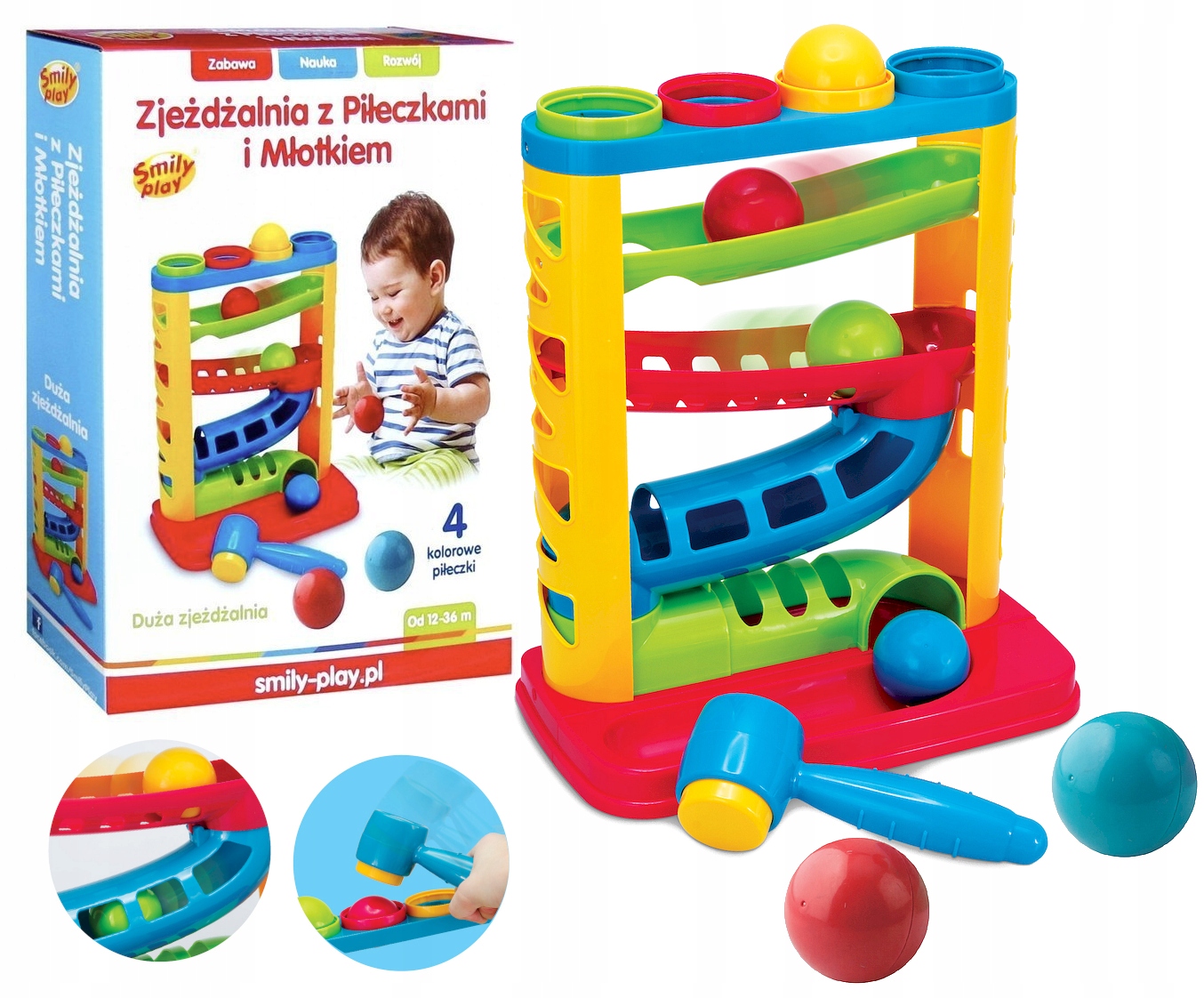 

Smily Play Zjeżdżalnia z Piłeczkami i Młotkiem
