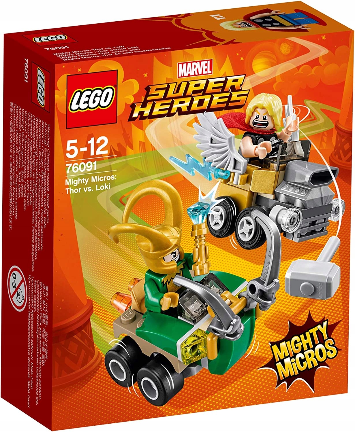 LEGO MARVEL SUPER HEROES 76091 Thor vs. Loki Avengers Młot Berło Samochód