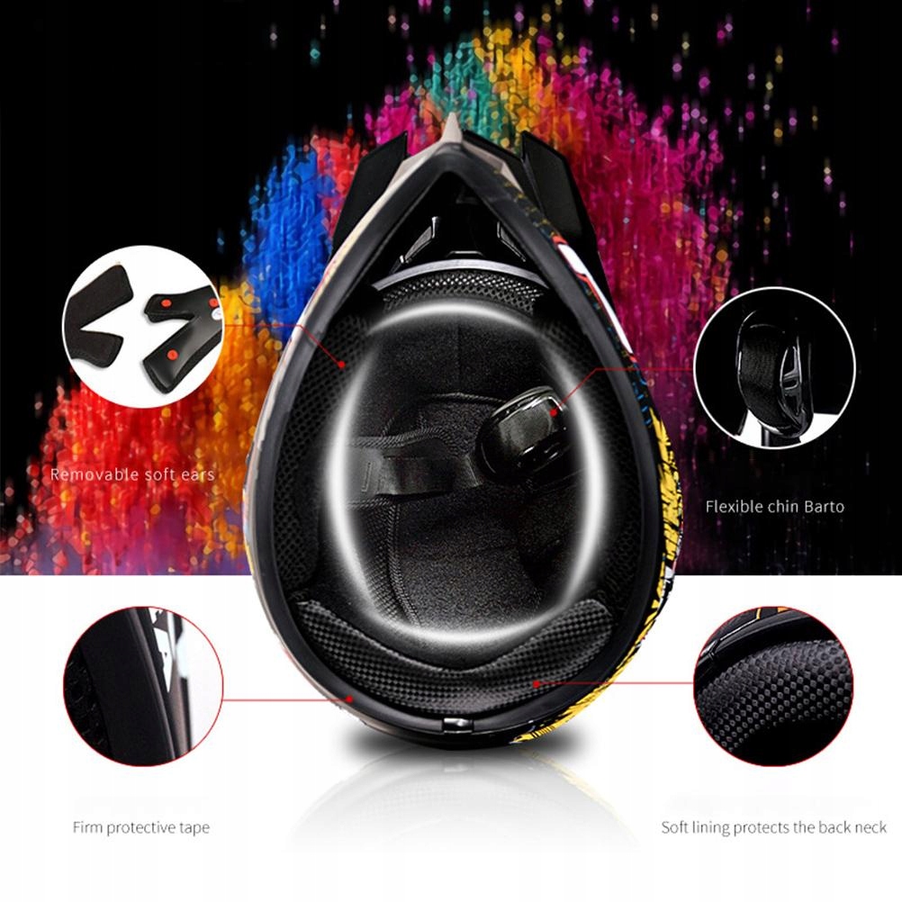 KASK MOTOCYKLOWY CROSS QUAD GOGLE L Model Helmets