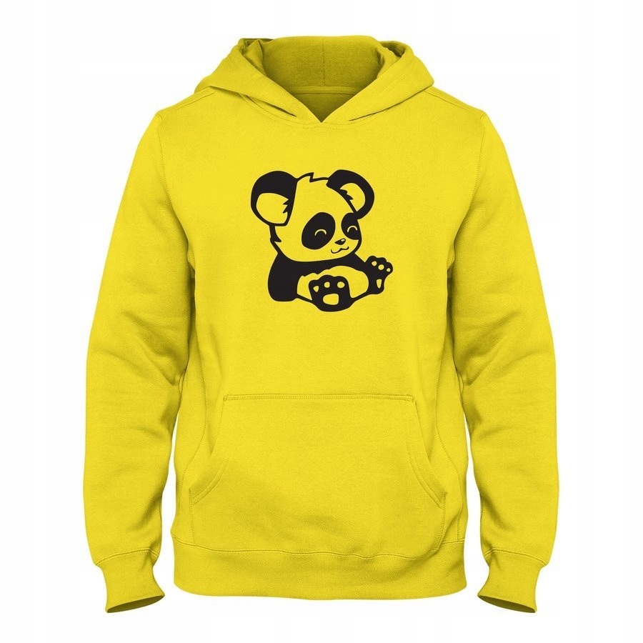 

Bluza męska Z Uroczą Pandą, kangurka, żółta M