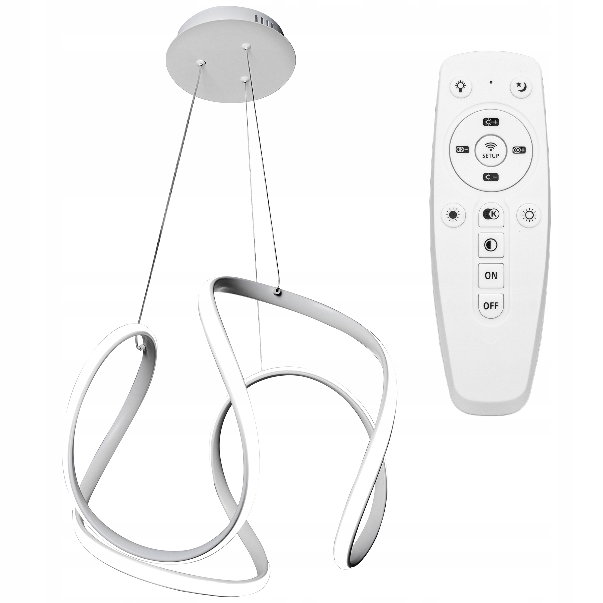 Závěsné Stropní Svítidlo Moderní Led Chrom Dálkový Ovladač