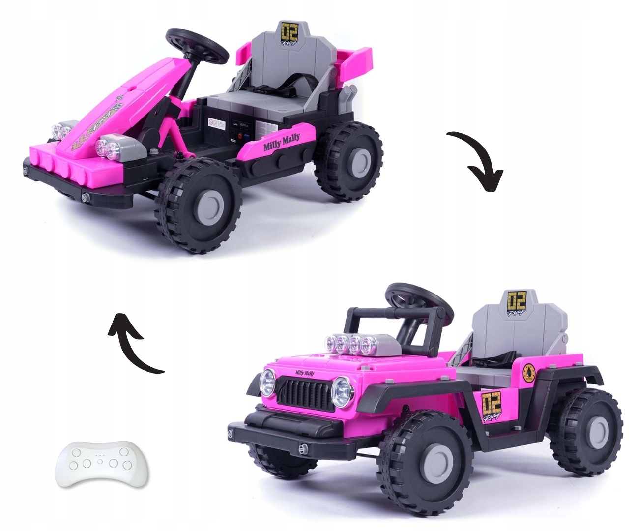Milly Mally 6974 Pojazd na akumulator Prime 2w1 Pink