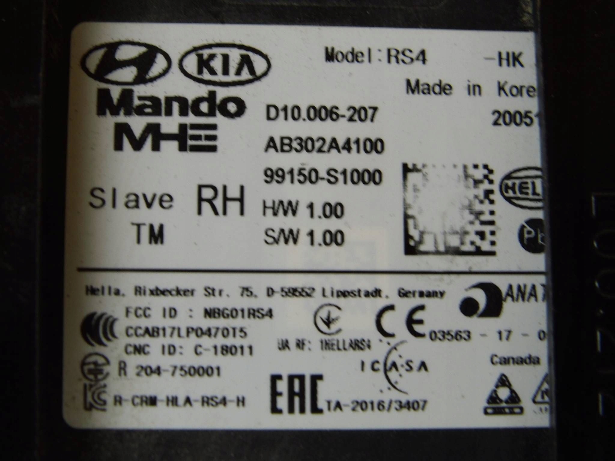 Hyundai Santa Fe IV 2018+ sensor sensor martwego pola punktu right