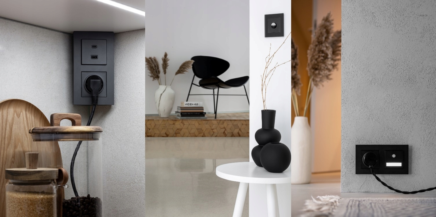 Simon 55 Łącznik pojedynczy szybkozłączka Czarny Rodzaj produktu wyłącznik pojedynczy