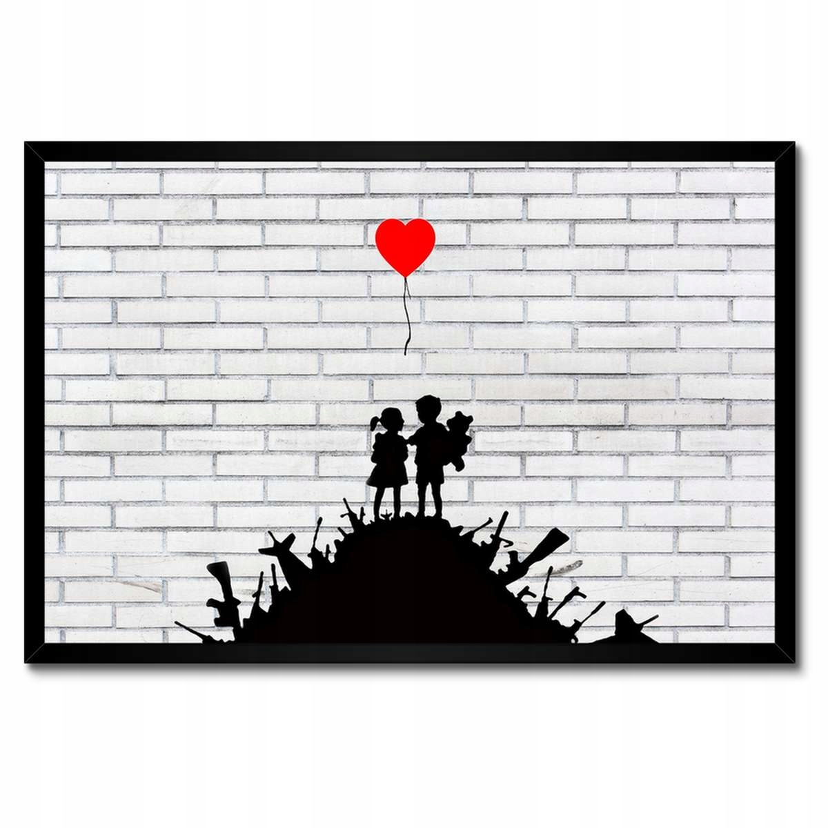Plakáty v rámu 60x40 Banksy Sterta brání balón