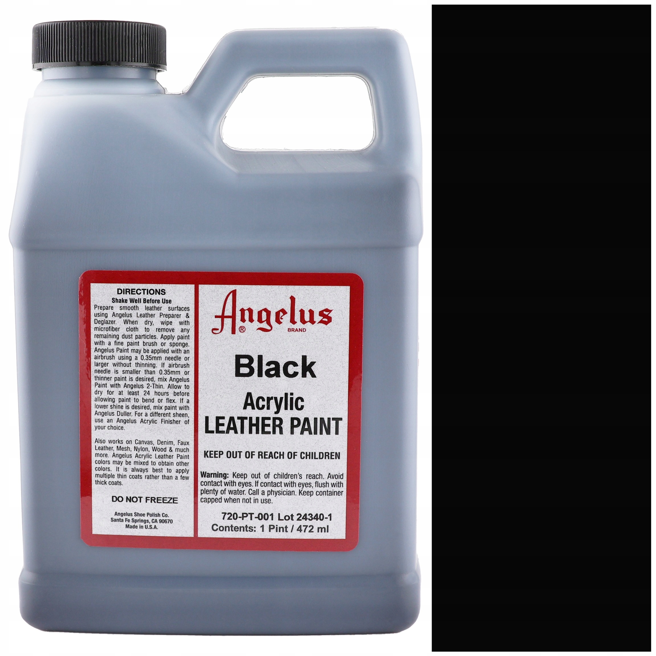 Barva na kůži Angelus customizace renovace boty trvalá 472 ml 001 Černá