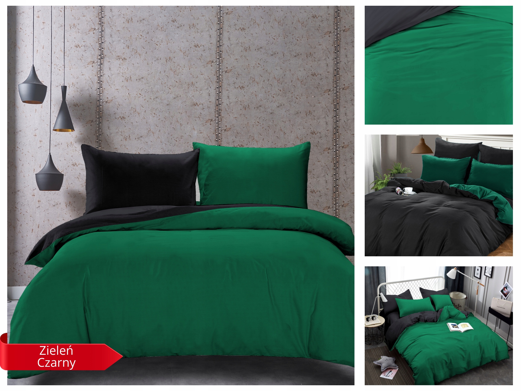 KOMPLET POŚCIELI POŚCIEL DWUSTRONNA GŁADKA 160x200 + 2x POSZEWKA 70x80 Materiał mikrofibra