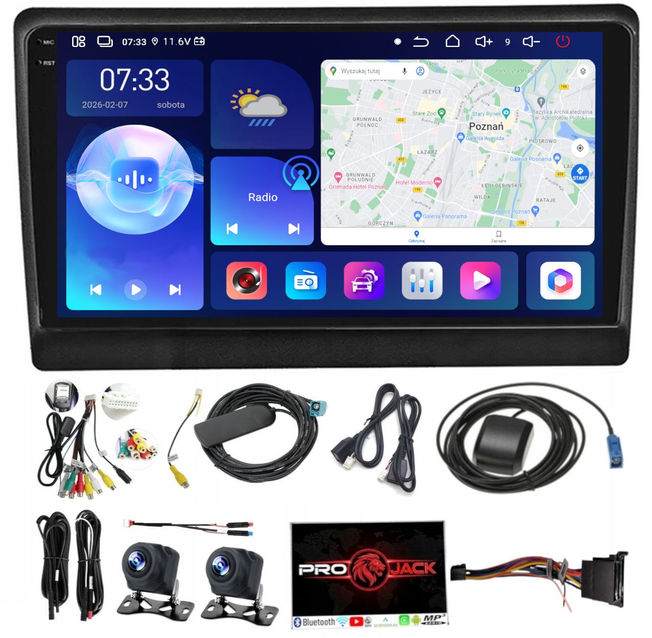 Autorádio S Navigací Carplay Gps Android Kia Ceed 2006-2009 6GB Ram 128GB Paměť Sim