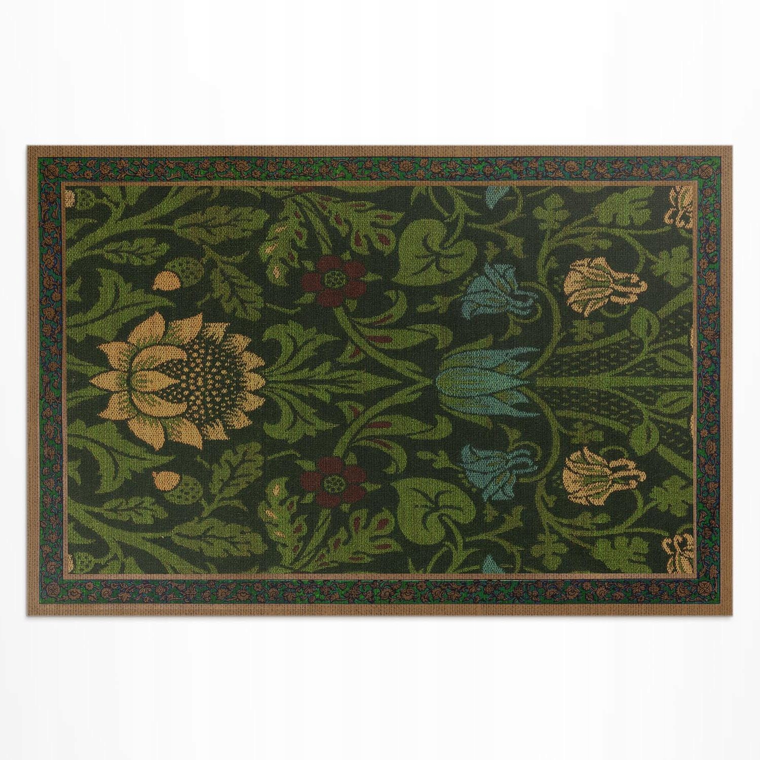 Ozdobný balkónový vinylový koberec s kvetinovými motívmi William Morris 210 x 140 cm