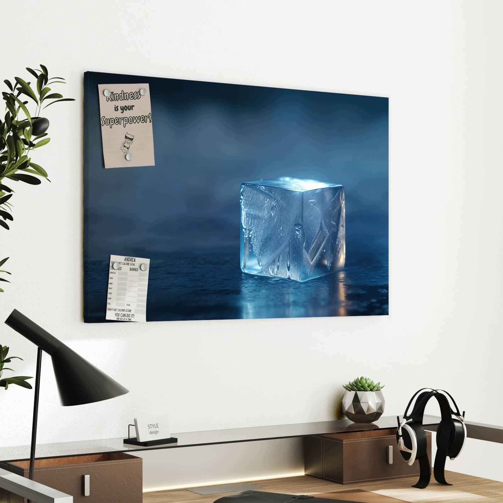 Magnetická tabule Niebieské Kostky ledu 60 × 40 cm