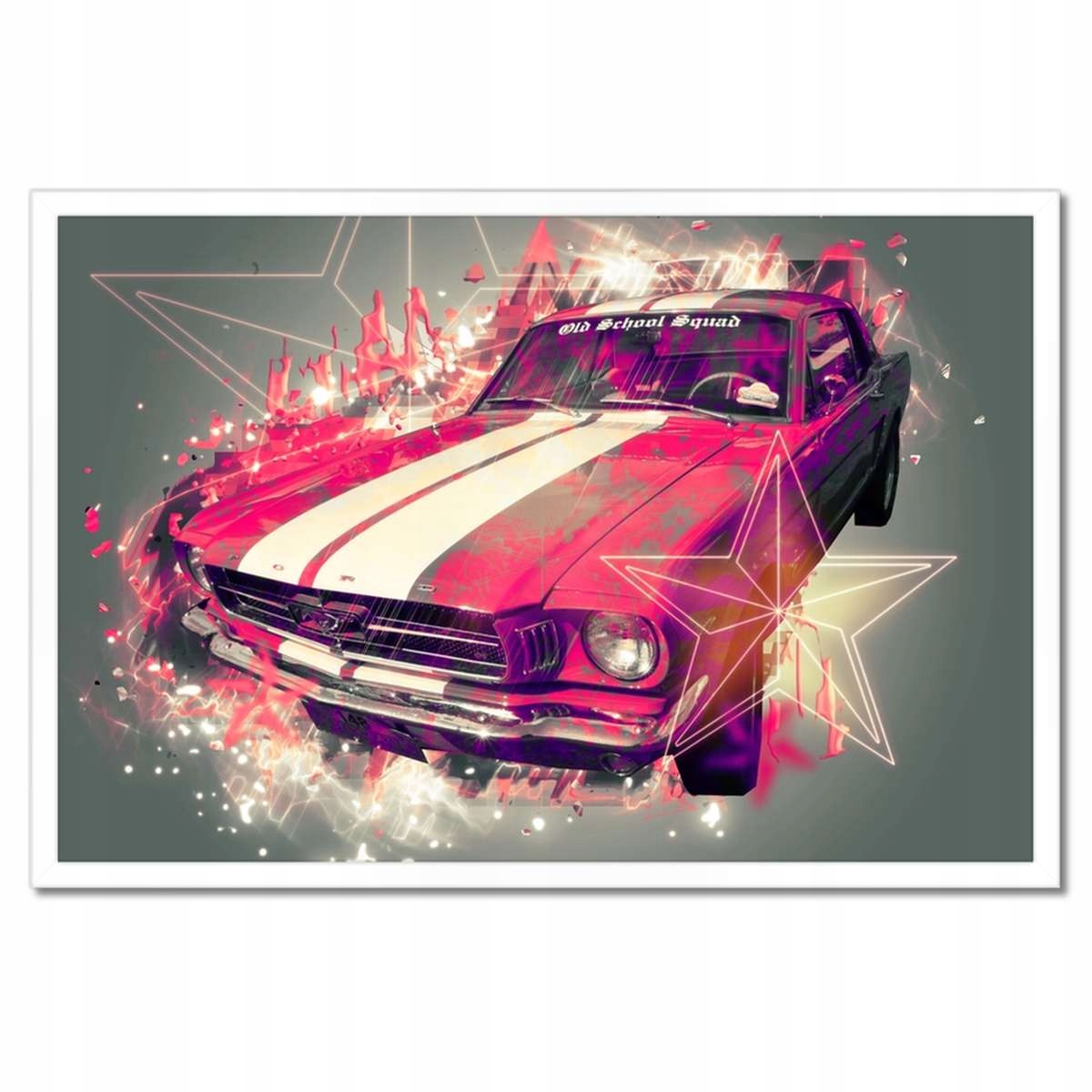 Plakáty v rámu 60x40 Růžový Ford Mustang