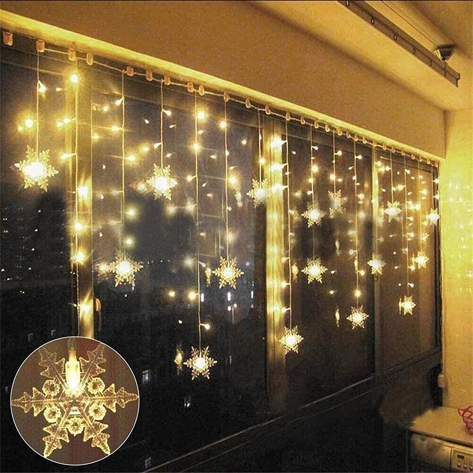 OAICIA GIRLANDA KURTYNA ŚWIETLNA LAMPKI GWIAZKI OZDOBNE 96 LED 35M — miniatura 7