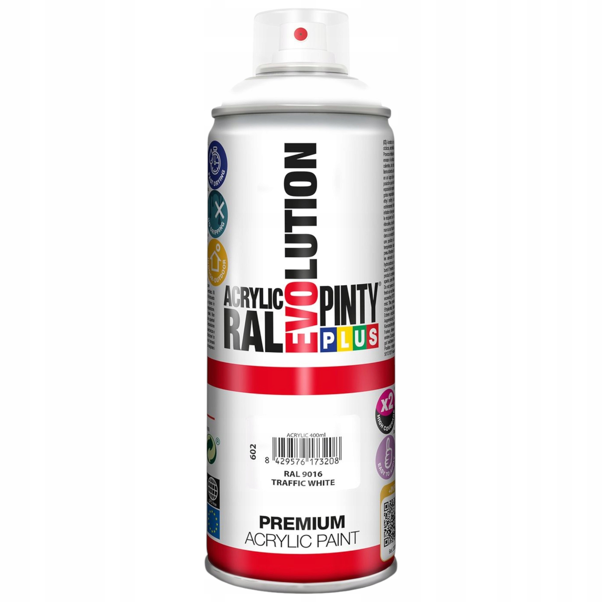 PintyPlus Lakier Akrylowy Spray Ral 9016 Biały Połysk 400ML