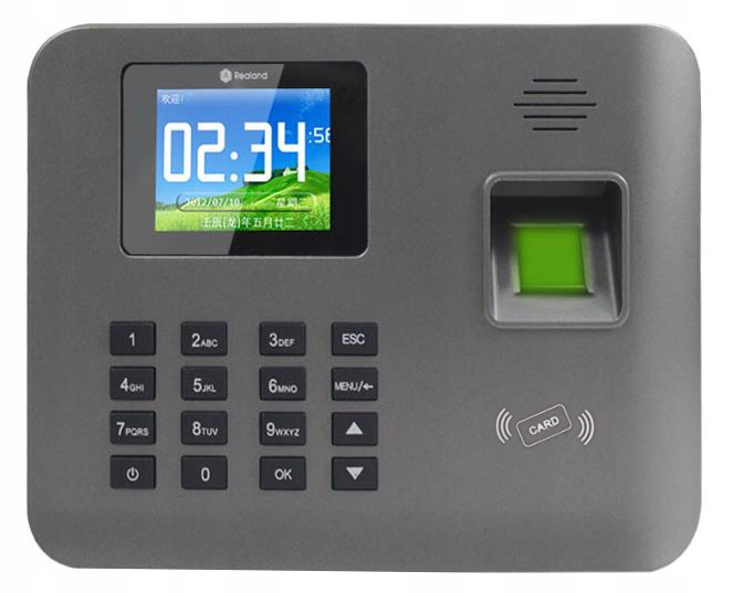 Rejestrator czasu pracy palec, karty RFID, łaczność WiFi, język Polski EAN (GTIN) 5390020578036