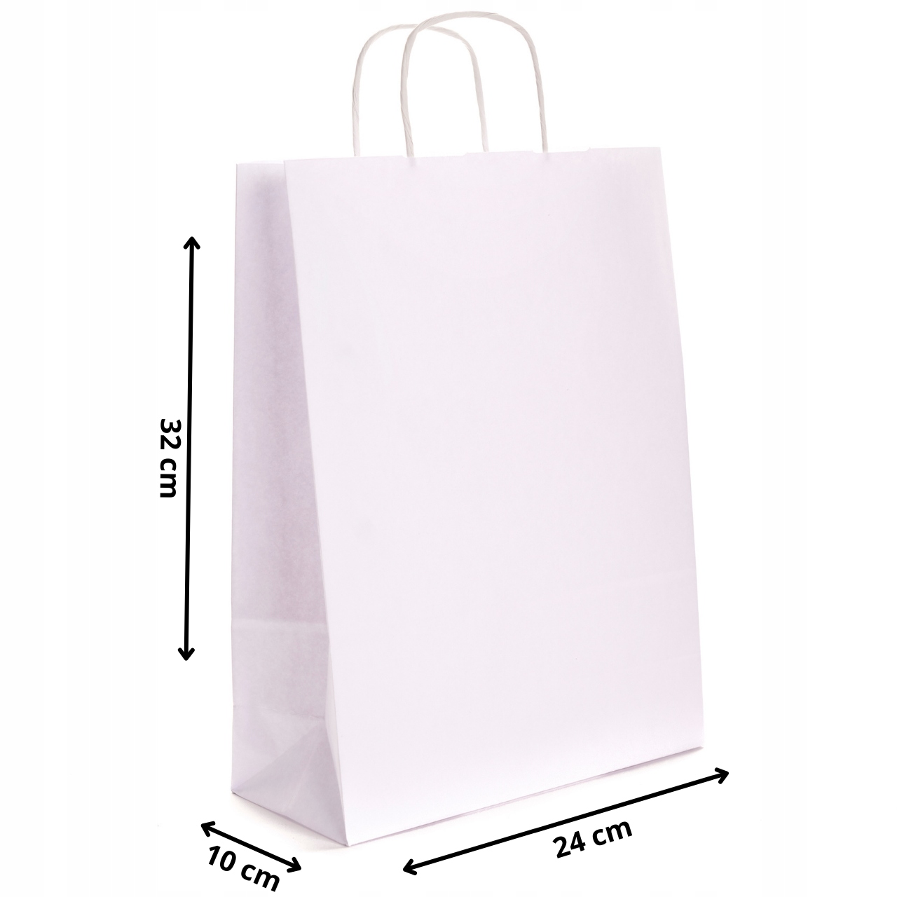 TORBA PAPIEROWA a4 TORBY EKO BIAŁE 24x10x32cm / 25szt torebki na prezenty Marka Torby Pro