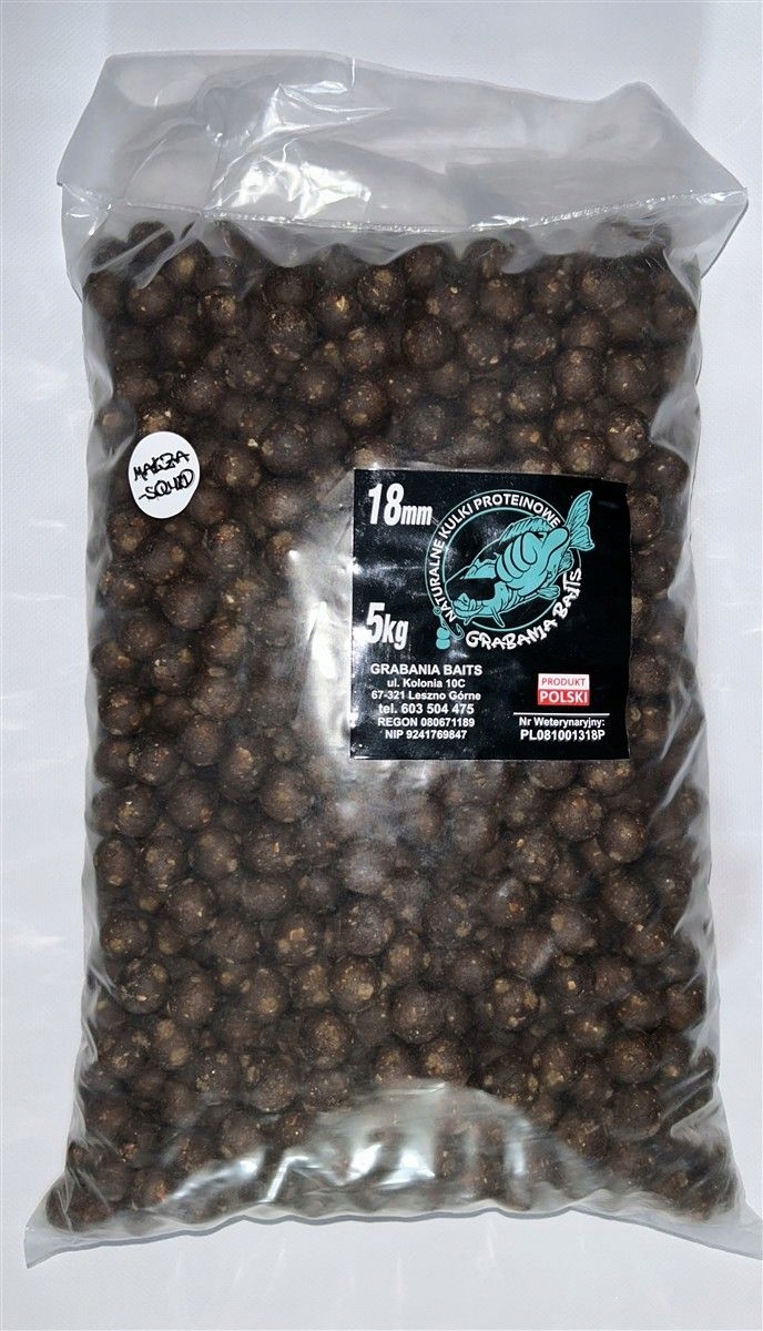 Proteinové kuličky GrabaniaBaits Squid 18 mm 5 kg