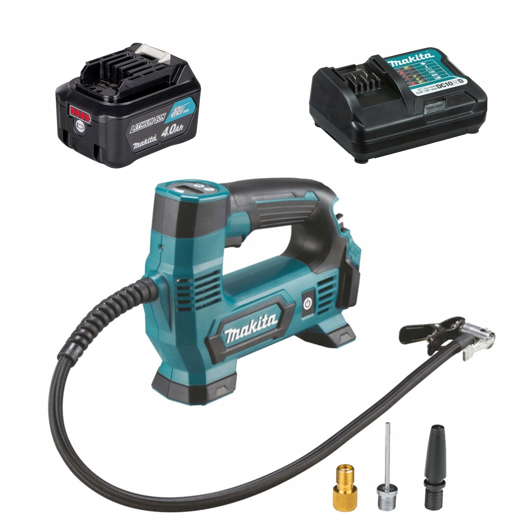 Minikompresor Makita MP100DZ Cxt 12V 8,3bar akumulátor BL1041B 4Ah nabíjačka