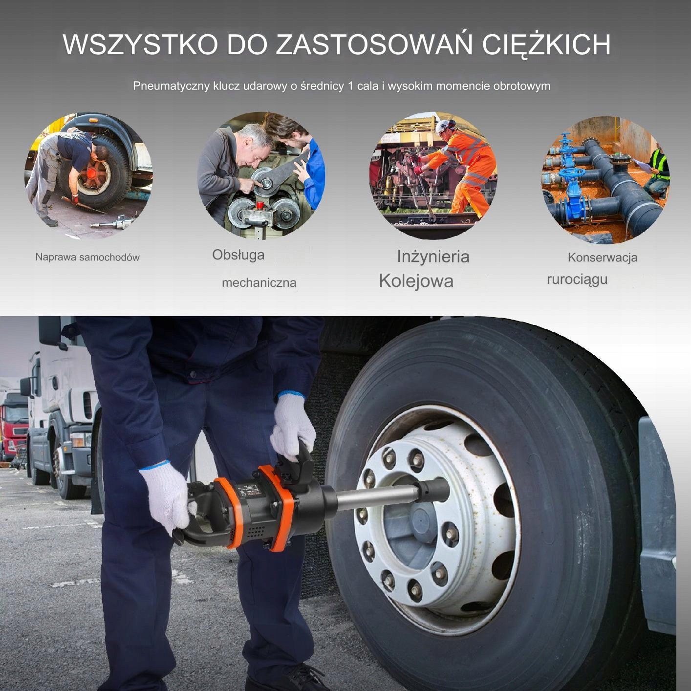 Klucz udarowy pneumatyczny 5000RPM Prędkość obrotowa 0 obr./min