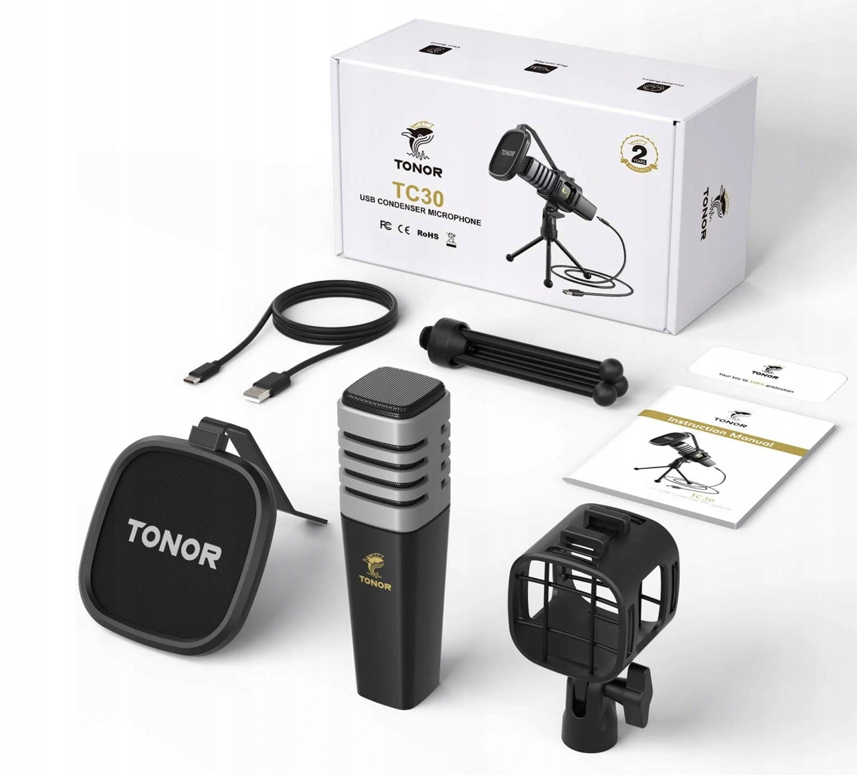 Mikrofon pojemnościowy studyjny Tonor TC30 Model TC30