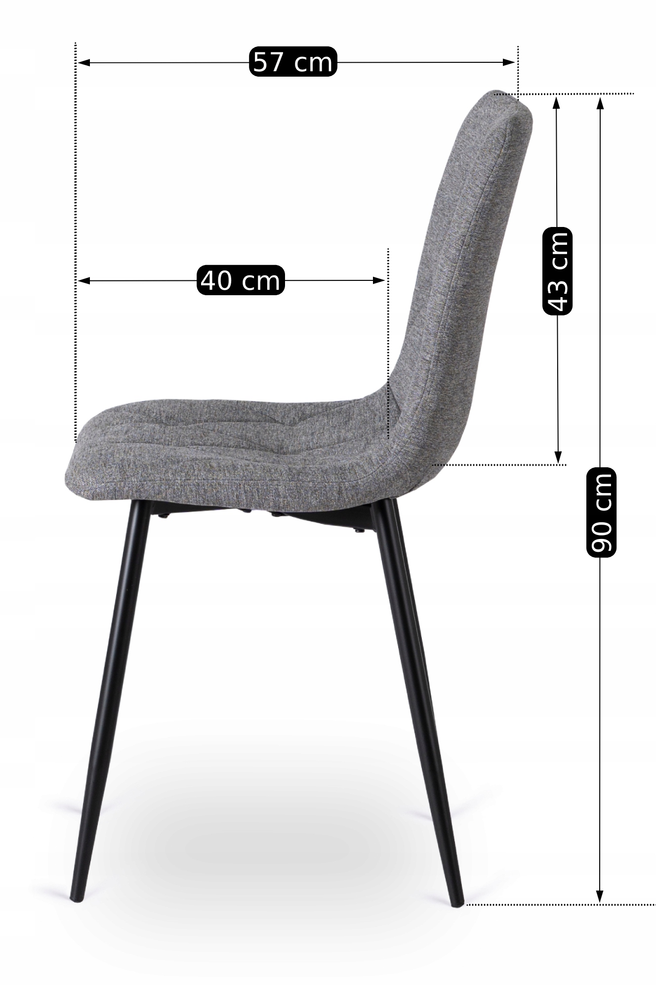 Wymiary krzesła ROBIN grafika 2