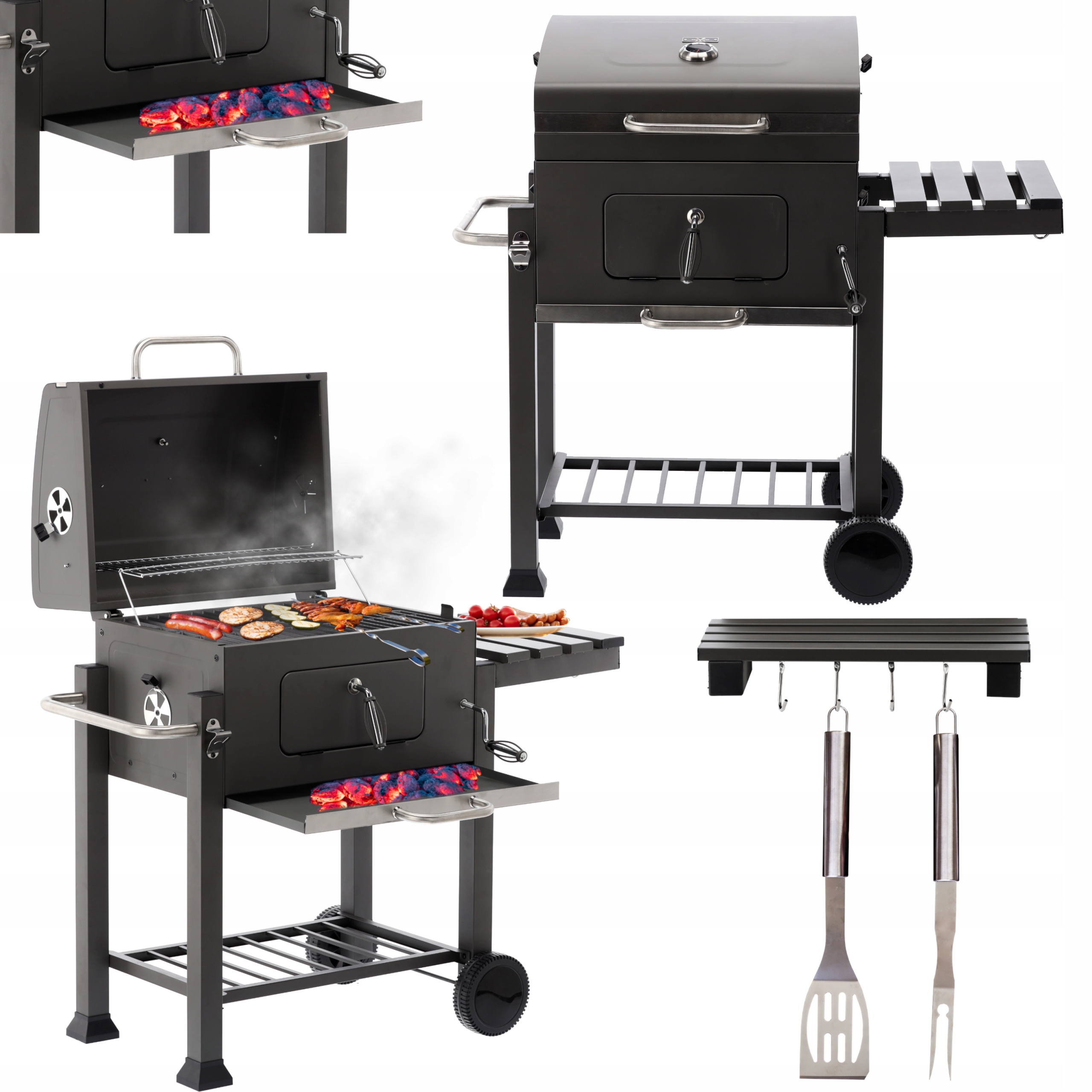 

Grill Ogrodowy Węglowy Kółkach Żeliwny Ruszt 5320