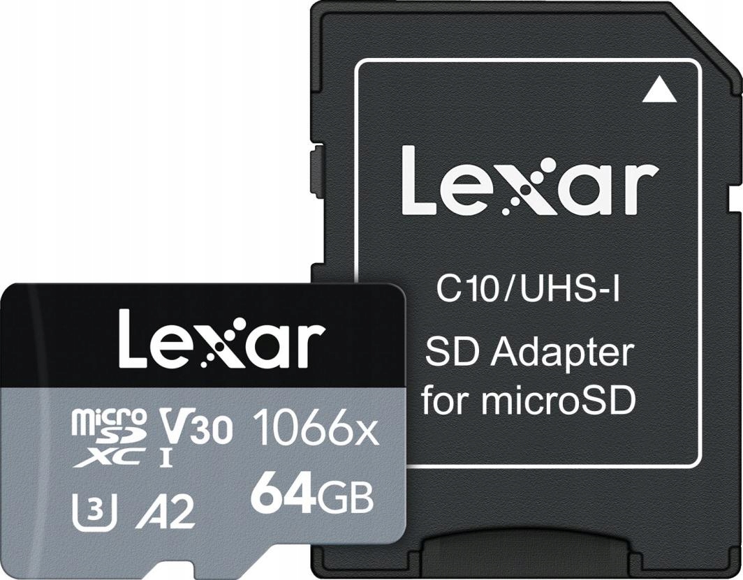 Lexar microSDXC 64GB 1066x 70-160MB/s U3 V30 A2