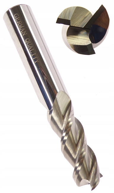 Frez Węglikowy 12mm Do Aluminium Fi12 Vhm Palcowy 3 Pióra 12x12x36x75 Alu