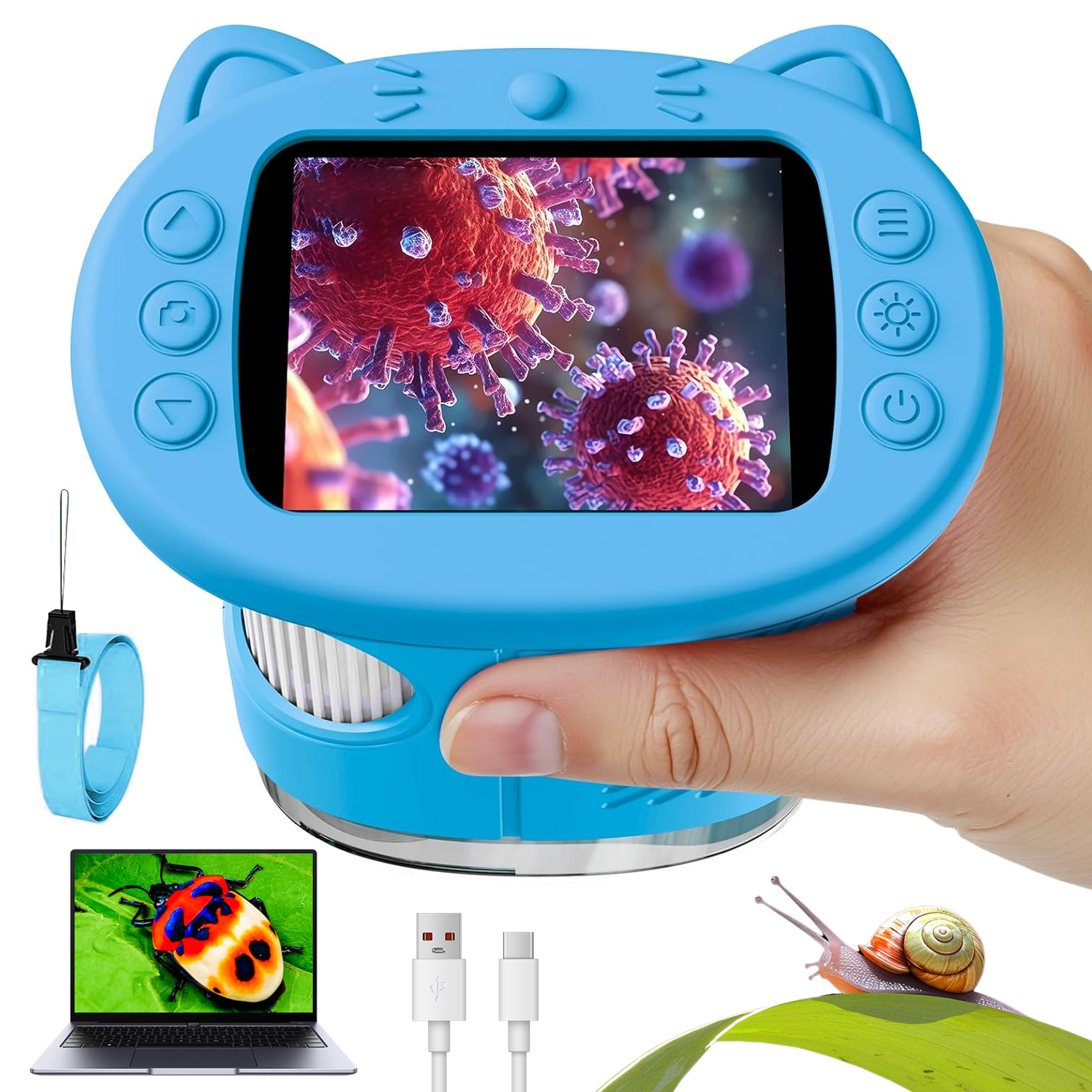 Led Digitální Kapesní Optický Mikroskop Pro Děti S Přiblížením 1000X