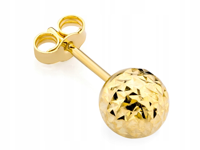 

Piękny Złoty Kolczyk pr. 333 8k Kulka 6mm Sztyft