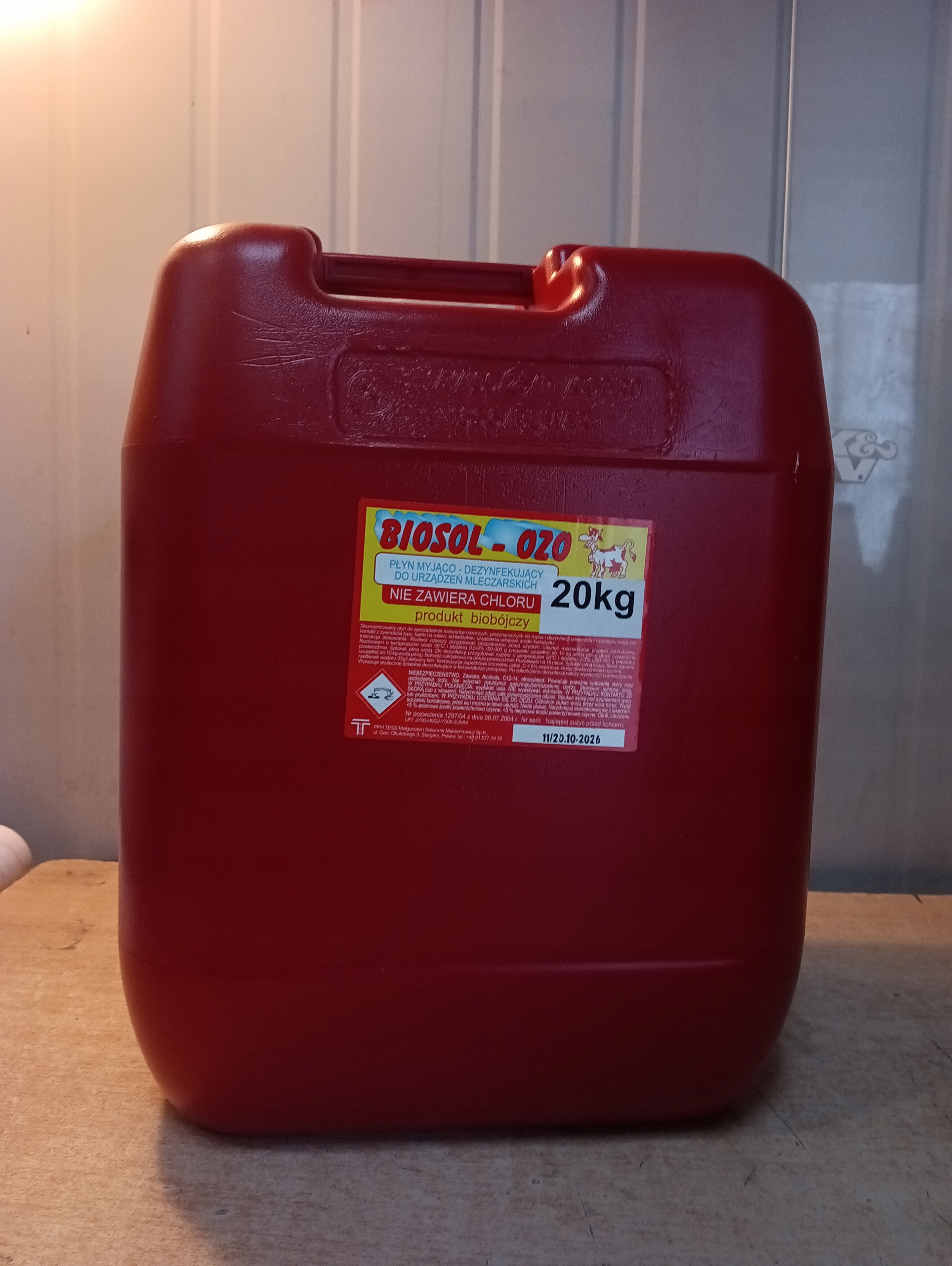 Biosol ozo 20 kg Dezinfekční mycí prostředek pro mléčné výrobky